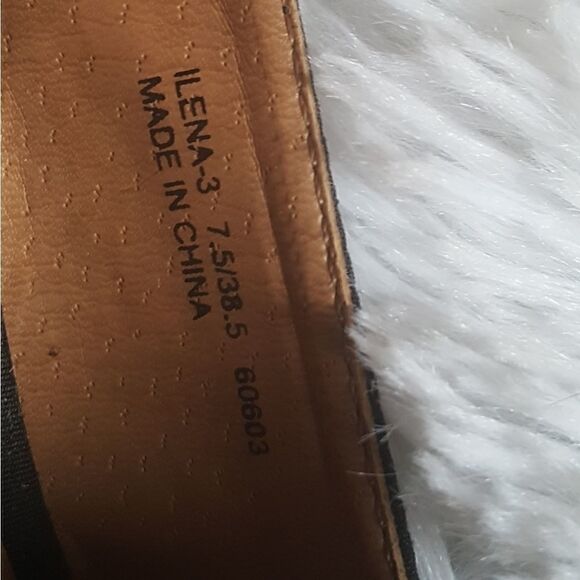 CL by Laundry Ilena Wedge Sandals Black Cork Open Toe Flower Top Shoes Size 7.5 - Picture 12 of 13